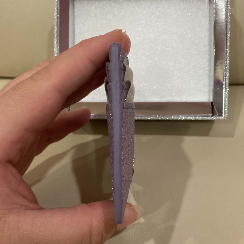 NWT Kate Spade Lilac Frost Sparkle Glitter Tinsel Boxed Small Card Holder Wallet - Picture 11 of 16